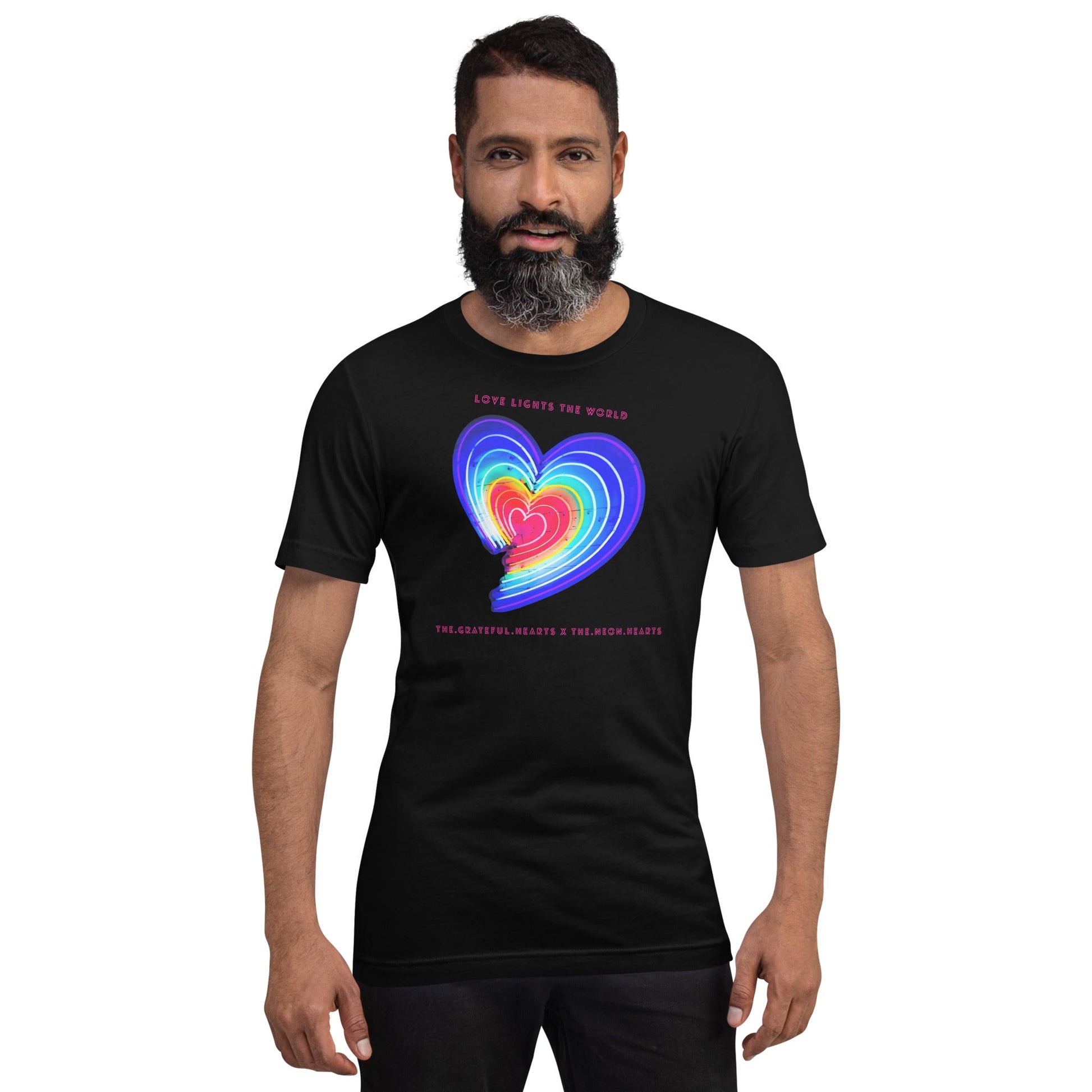 The Neon Heart - Love Lights The World ✨❤️ Unisex t-shirt (Available in Various Colors!) - The Grateful Hearts