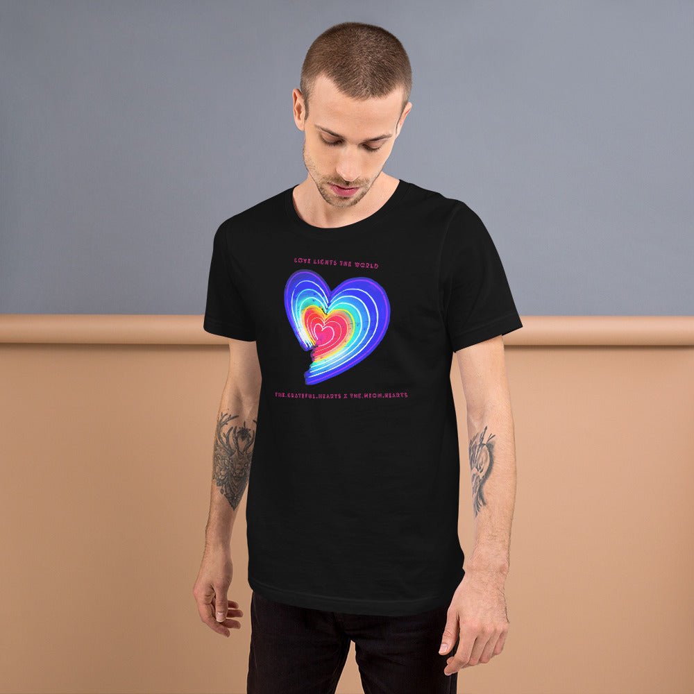The Neon Heart - Love Lights The World ✨❤️ Unisex t-shirt (Available in Various Colors!) - The Grateful Hearts