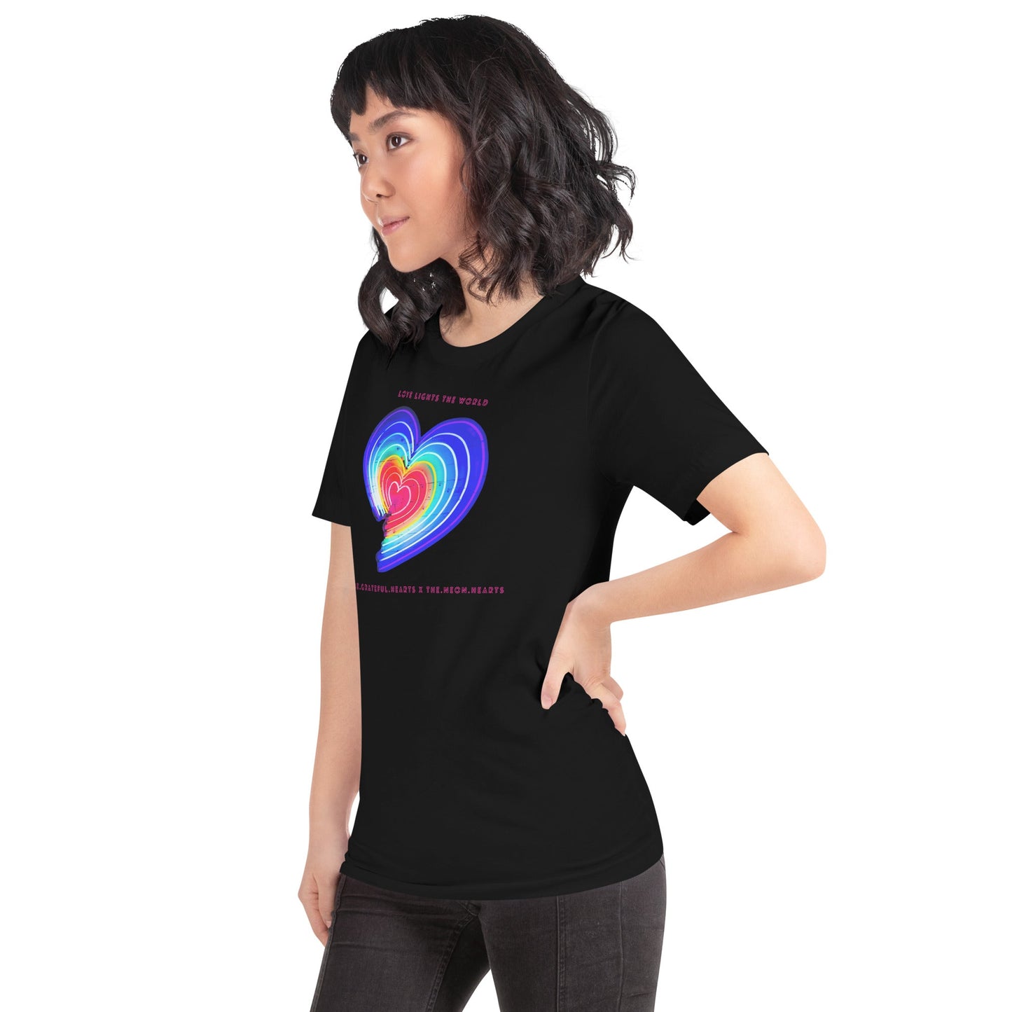 The Neon Heart - Love Lights The World ✨❤️ Unisex t-shirt (Available in Various Colors!) - The Grateful Hearts