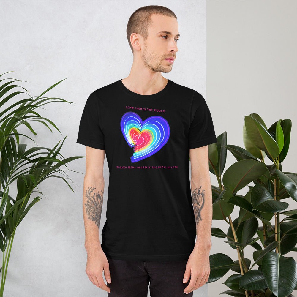 The Neon Heart - Love Lights The World ✨❤️ Unisex t-shirt (Available in Various Colors!) - The Grateful Hearts