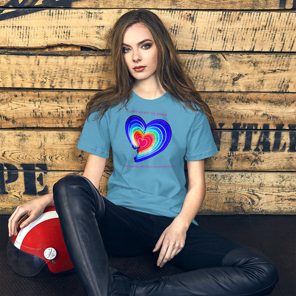 The Neon Heart - Love Lights The World ✨❤️ Unisex t-shirt (Available in Various Colors!) - The Grateful Hearts