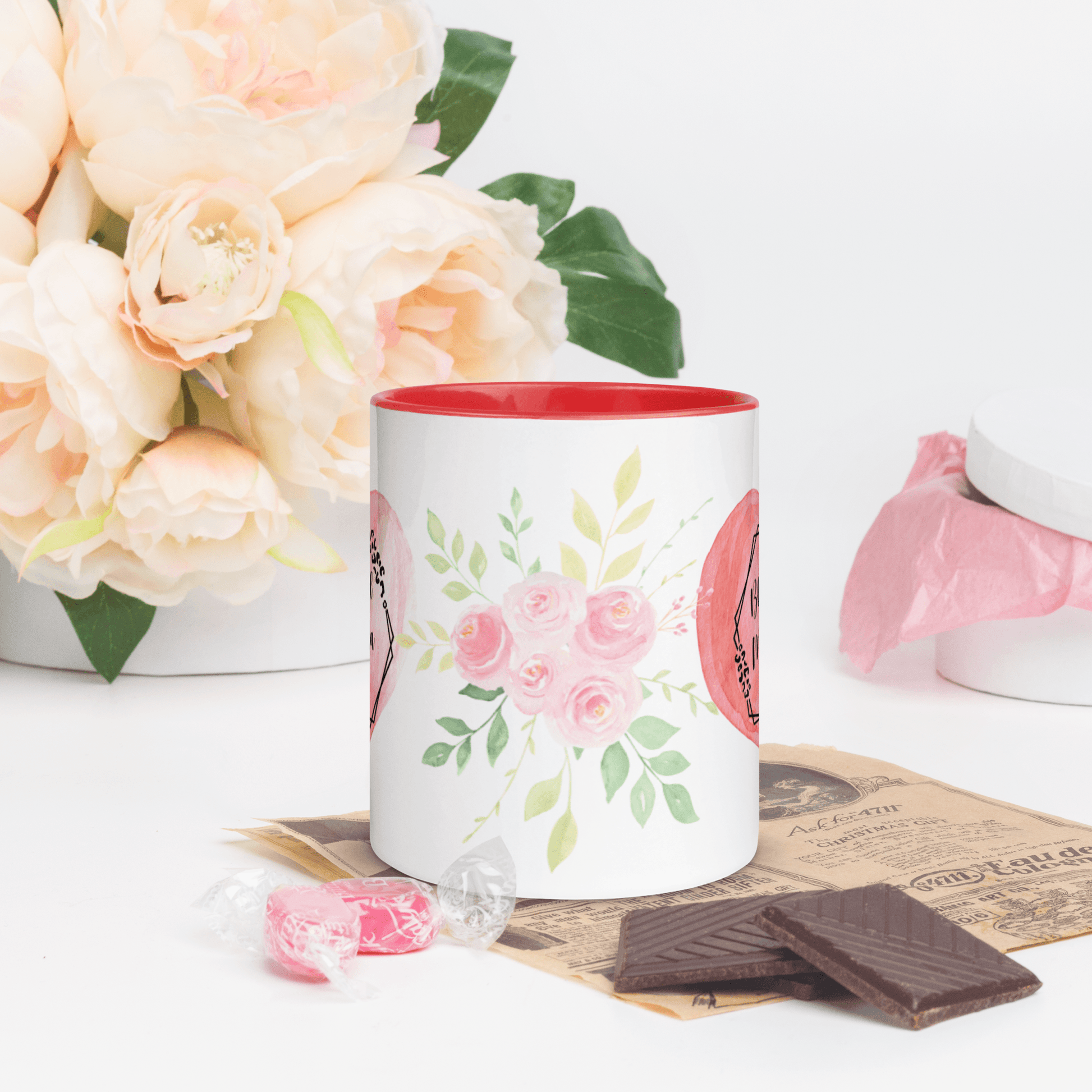 Blessed Mama ❤️ Ceramic Mug with Color Accent (Available in Various Colors!) - The Grateful Hearts