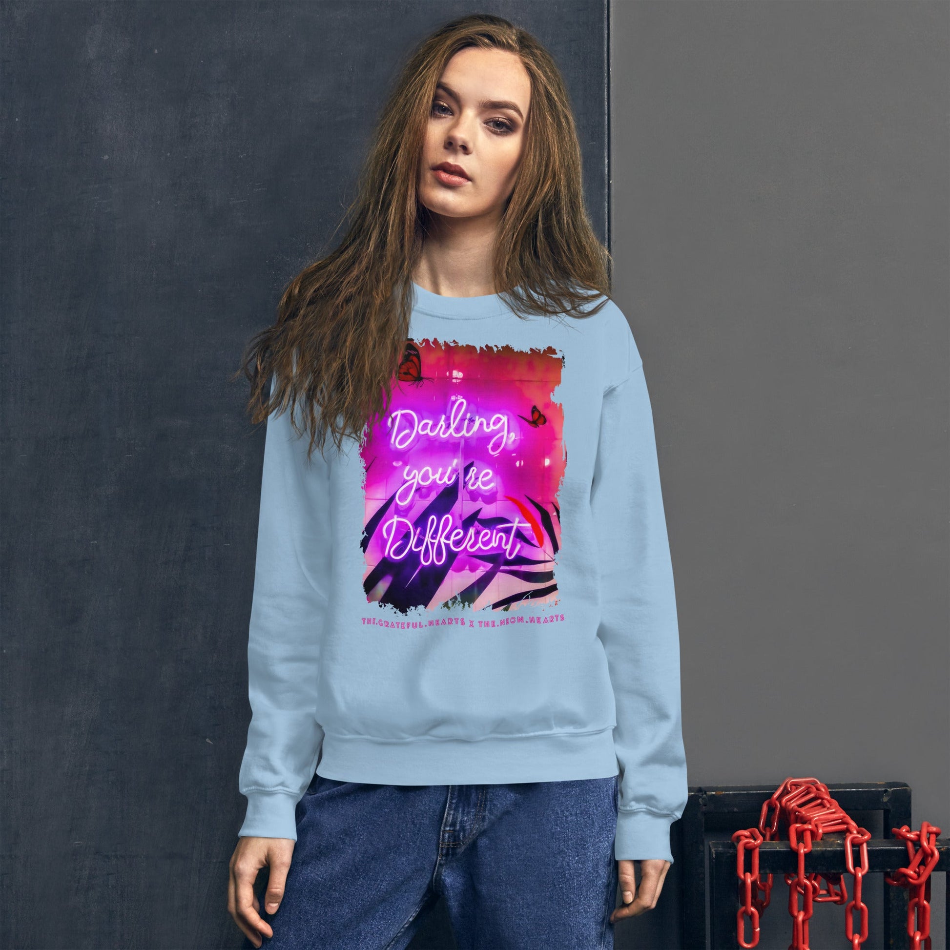Darling You're Different ❤️ - Unisex Sweatshirt (Available in Various Colors 💖💙💜) - The Grateful Hearts