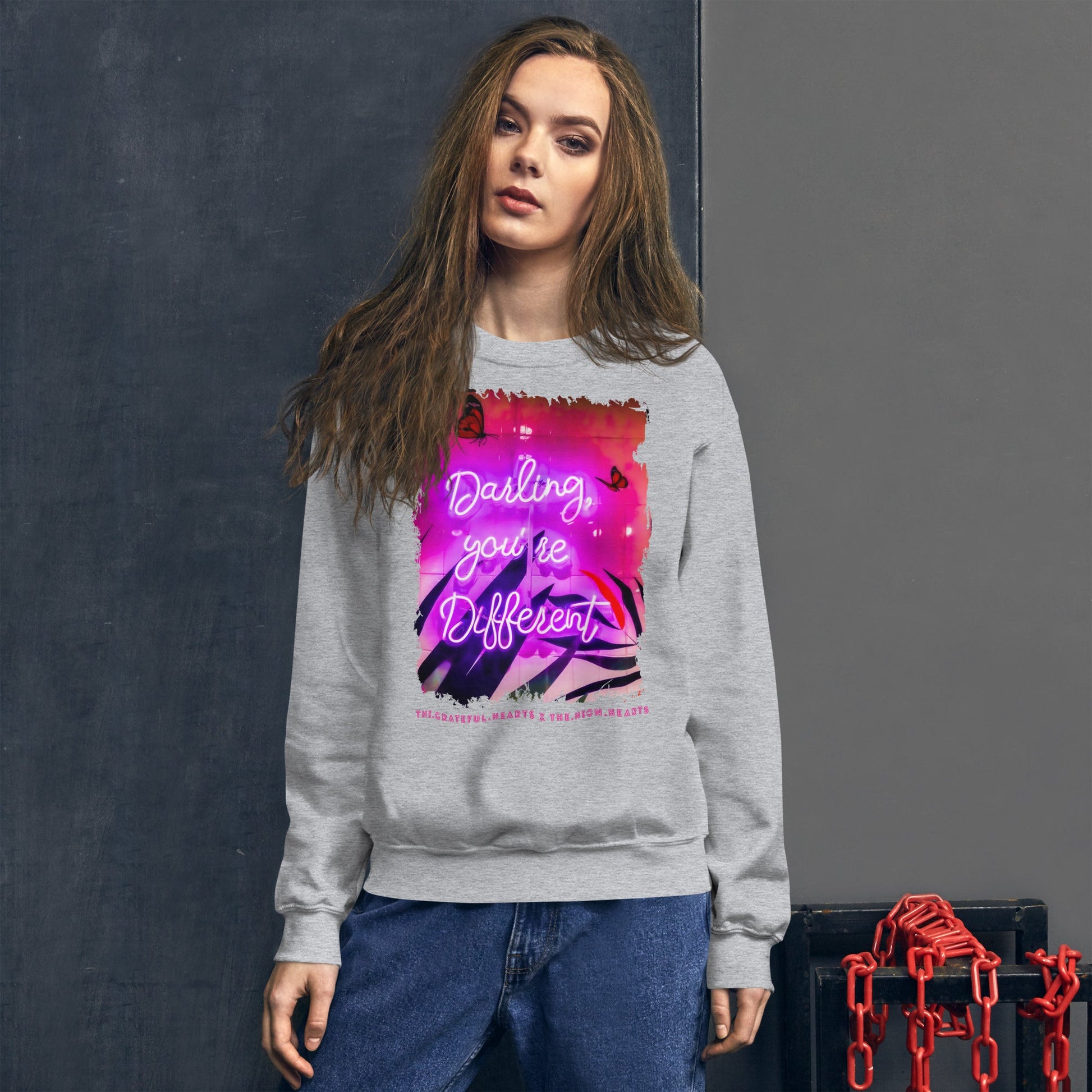 Darling You're Different ❤️ - Unisex Sweatshirt (Available in Various Colors 💖💙💜) - The Grateful Hearts
