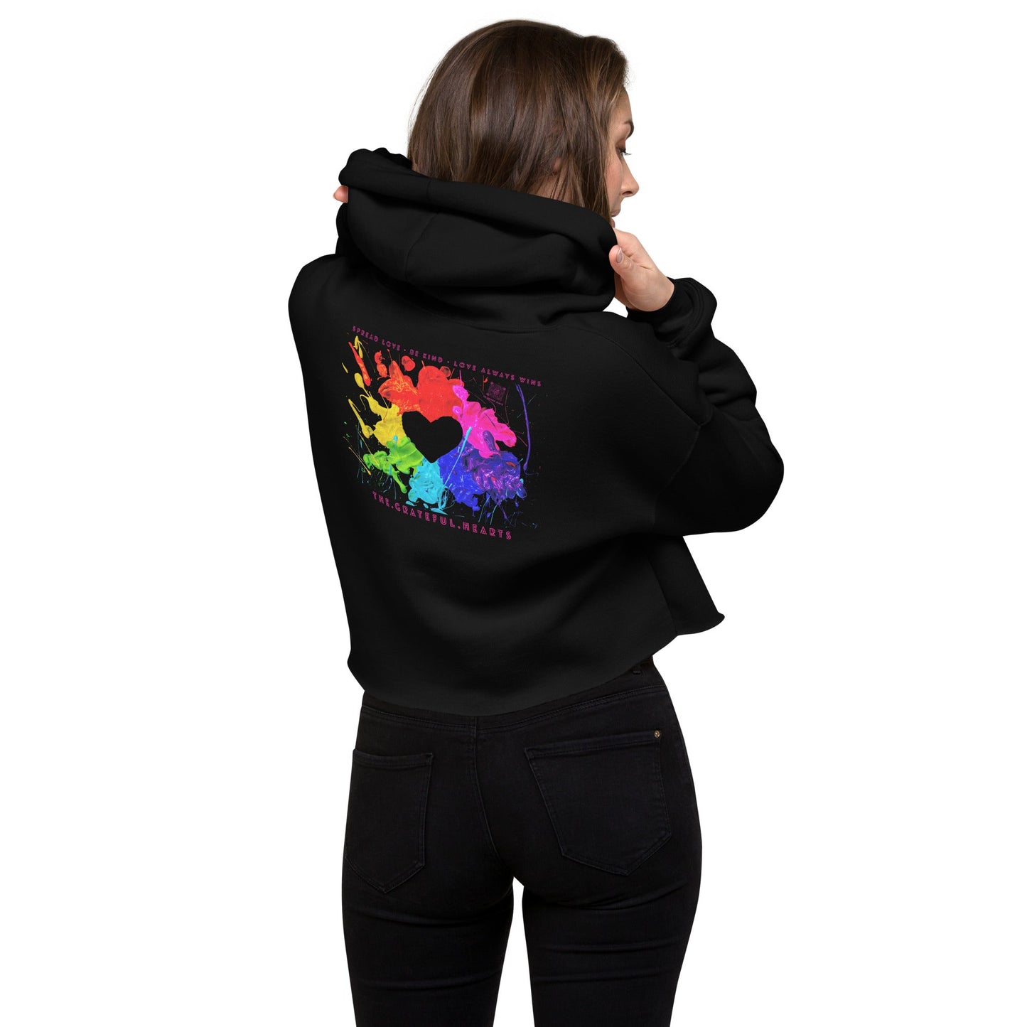 Heart Splash Cropped Hoodie (Various Colorways available) - The Grateful Hearts