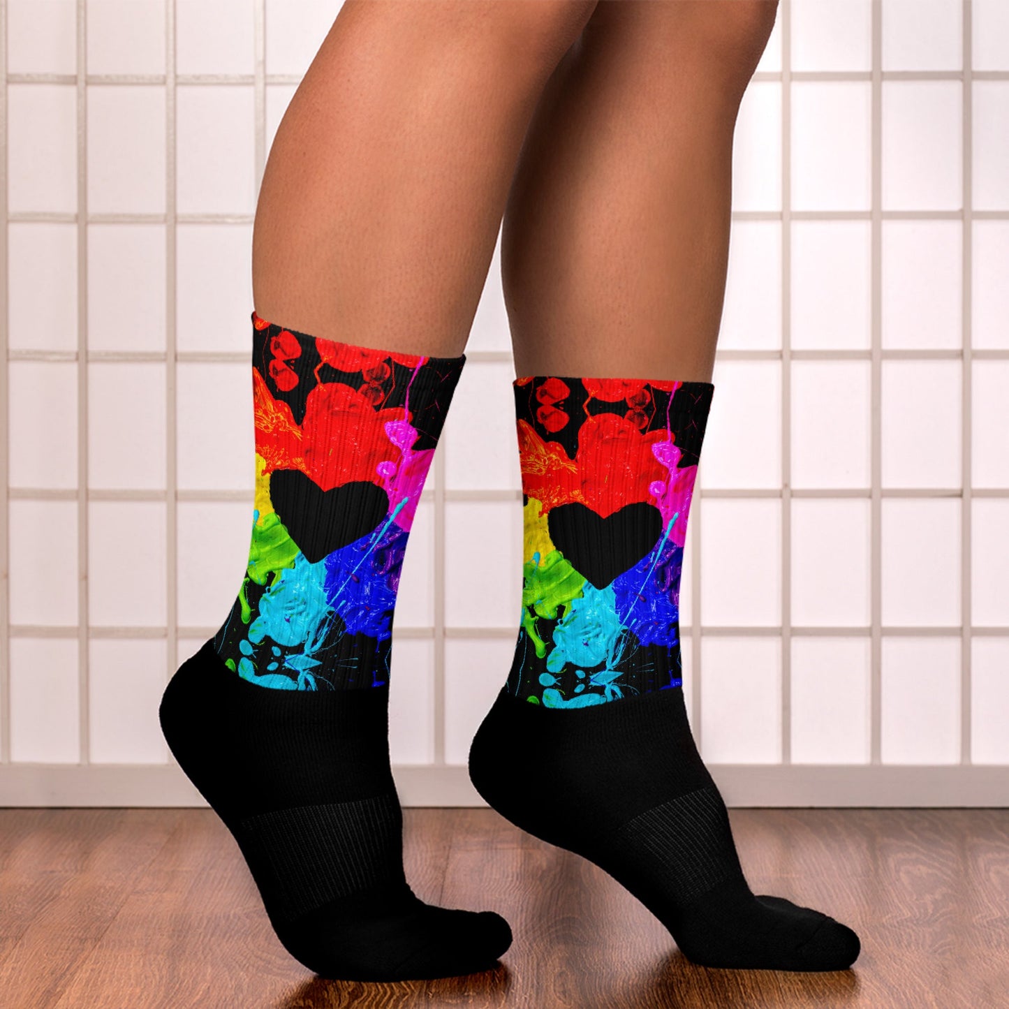 Heart Splash Cushioned Crew Socks - The Grateful Hearts