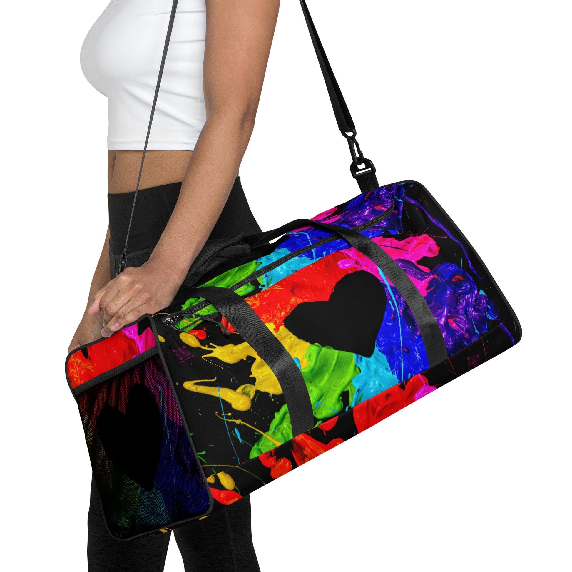 Heart Splash Large All-Over Print Duffle Bag - The Grateful Hearts