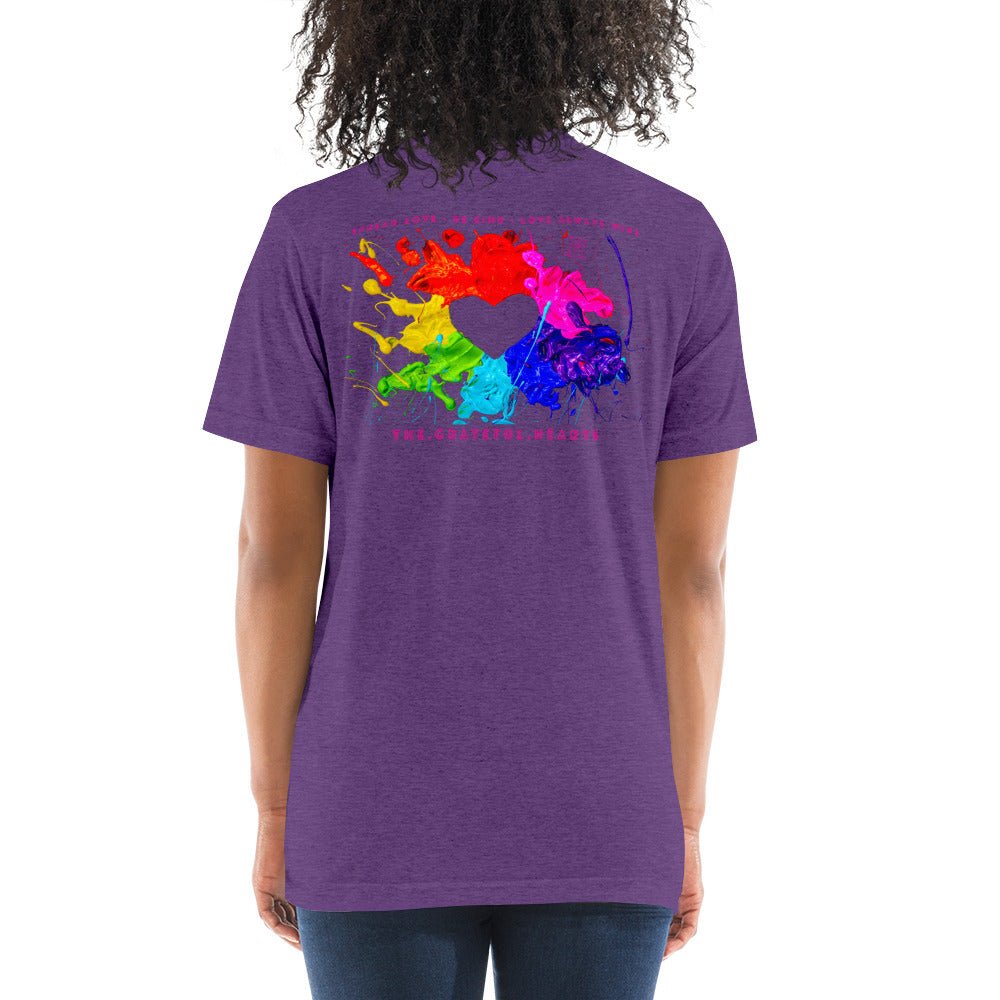 Heart Splash Tri-Blend Short Sleeve t-shirt - The Grateful Hearts