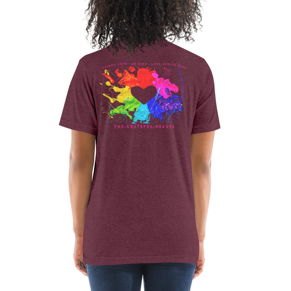 Heart Splash Tri-Blend Short Sleeve t-shirt - The Grateful Hearts