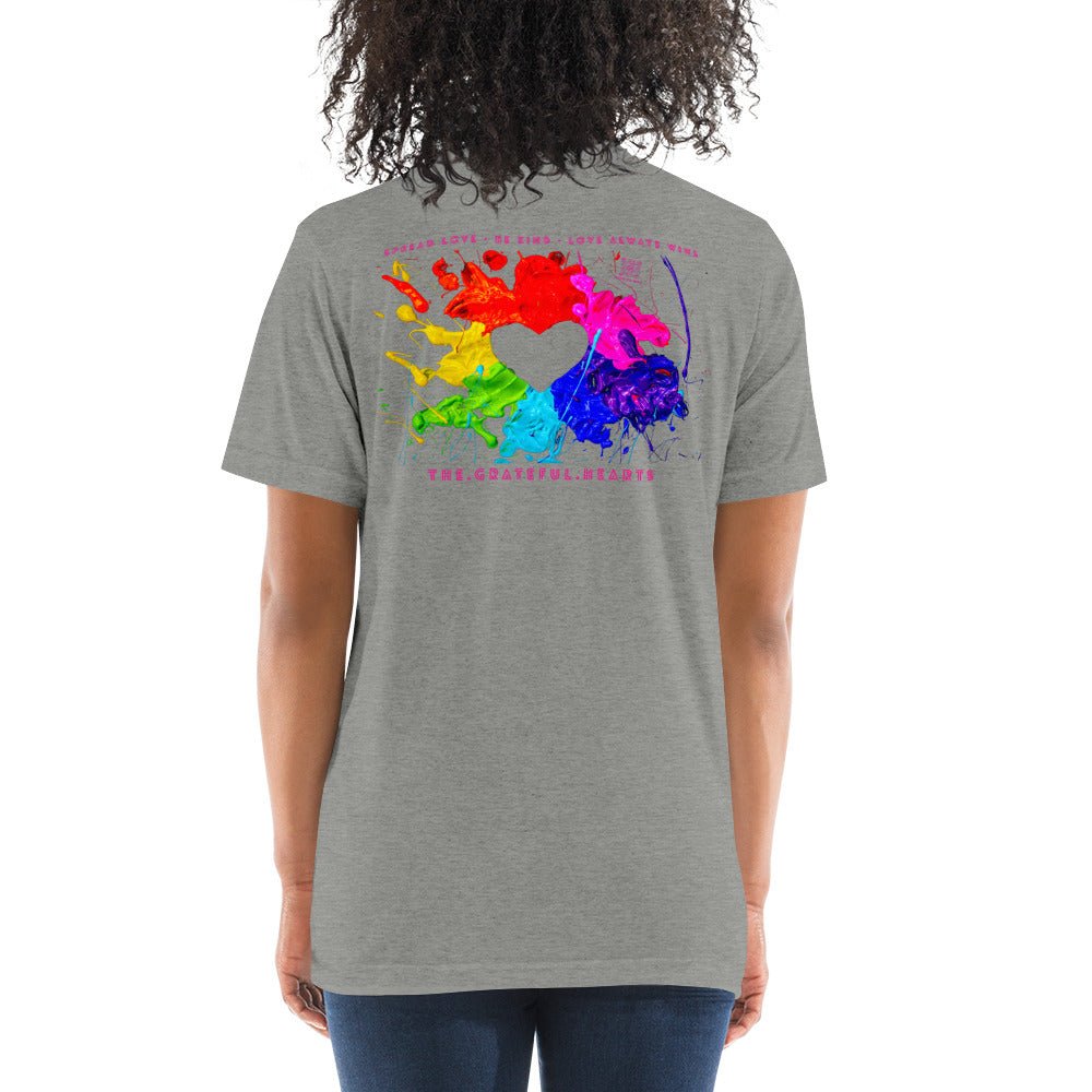 Heart Splash Tri-Blend Short Sleeve t-shirt - The Grateful Hearts