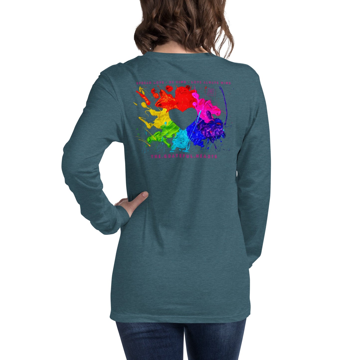 Heart Splash Unisex Long Sleeve Tee - The Grateful Hearts