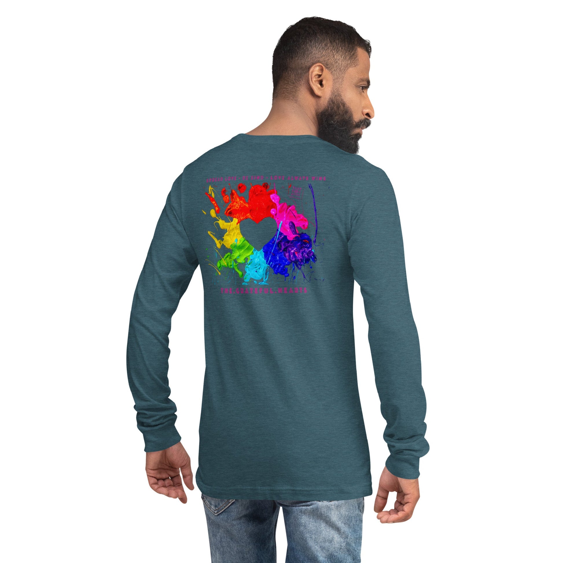 Heart Splash Unisex Long Sleeve Tee - The Grateful Hearts