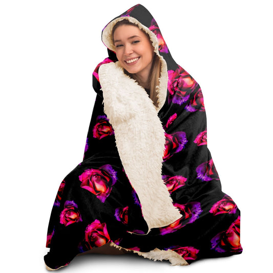 Kiss From A Rose Hooded Blanket (Available in Premium Sherpa & Micro Fleece) - The Grateful Hearts