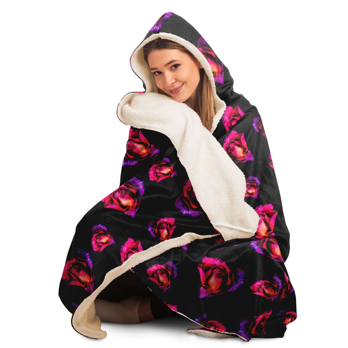 Kiss From A Rose Hooded Blanket (Available in Premium Sherpa & Micro Fleece) - The Grateful Hearts