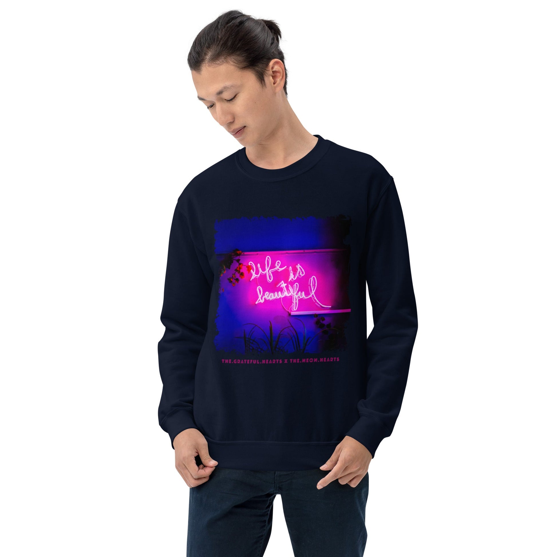 Life is Beautiful 💖 - Unisex Crew Neck Sweatshirt (Available in Various Colors!) - The Grateful Hearts
