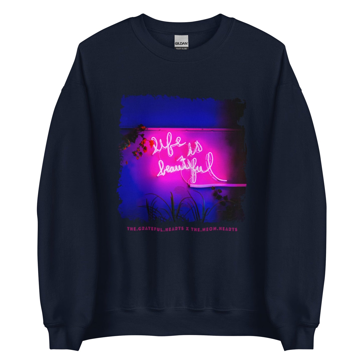 Life is Beautiful 💖 - Unisex Crew Neck Sweatshirt (Available in Various Colors!) - The Grateful Hearts