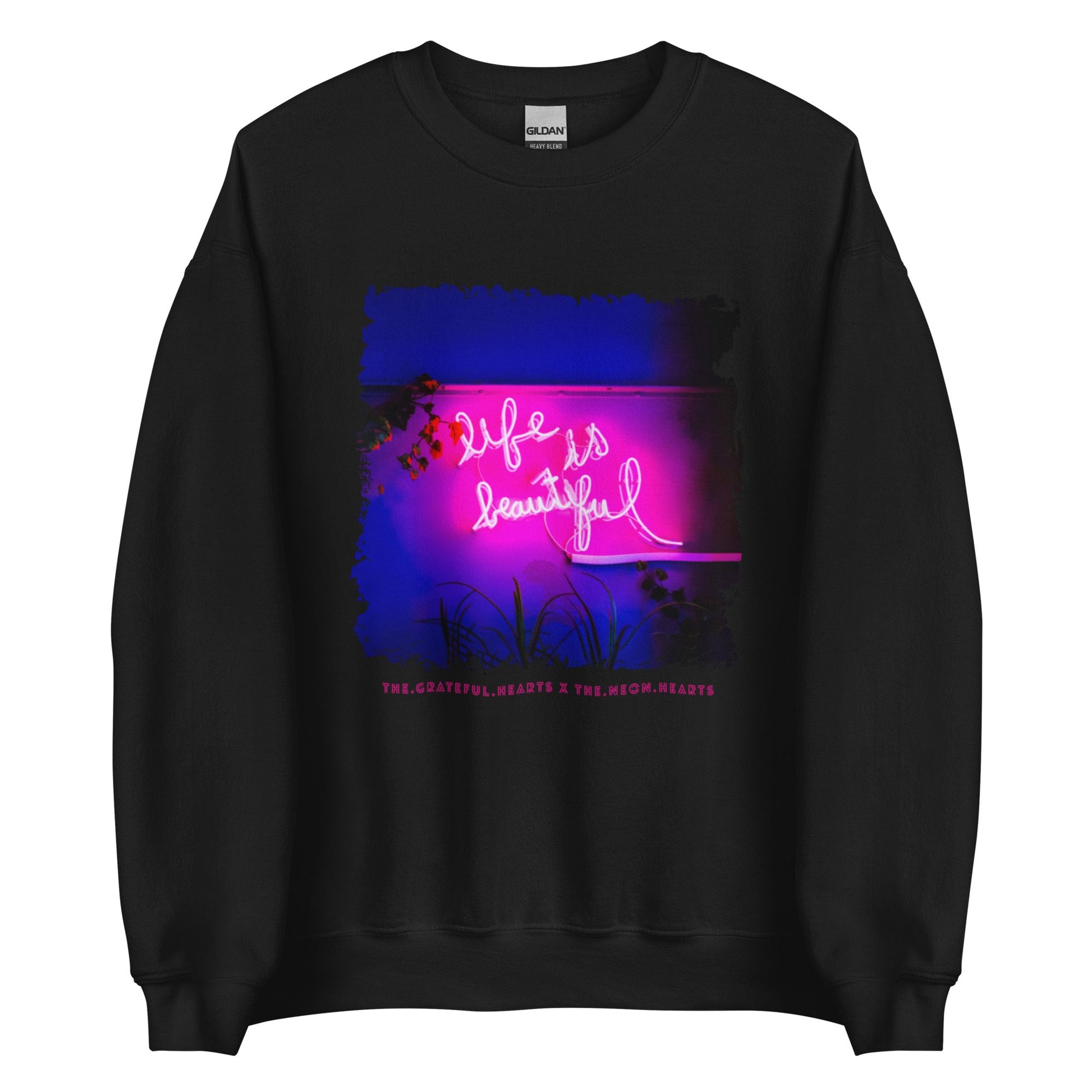 Life is Beautiful 💖 - Unisex Crew Neck Sweatshirt (Available in Various Colors!) - The Grateful Hearts