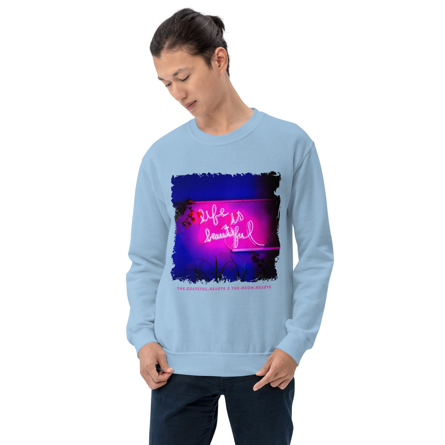 Life is Beautiful 💖 - Unisex Crew Neck Sweatshirt (Available in Various Colors!) - The Grateful Hearts